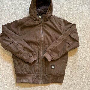Berne Workwear Hooded Insulated Coat Brown Men's Size M, chest 40-42
